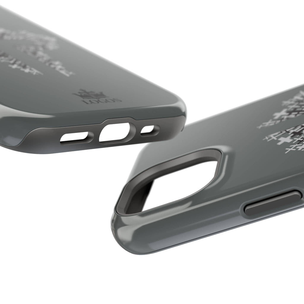 iPhone Case Magnetic Impact Resistant Cross Design Dark Grey