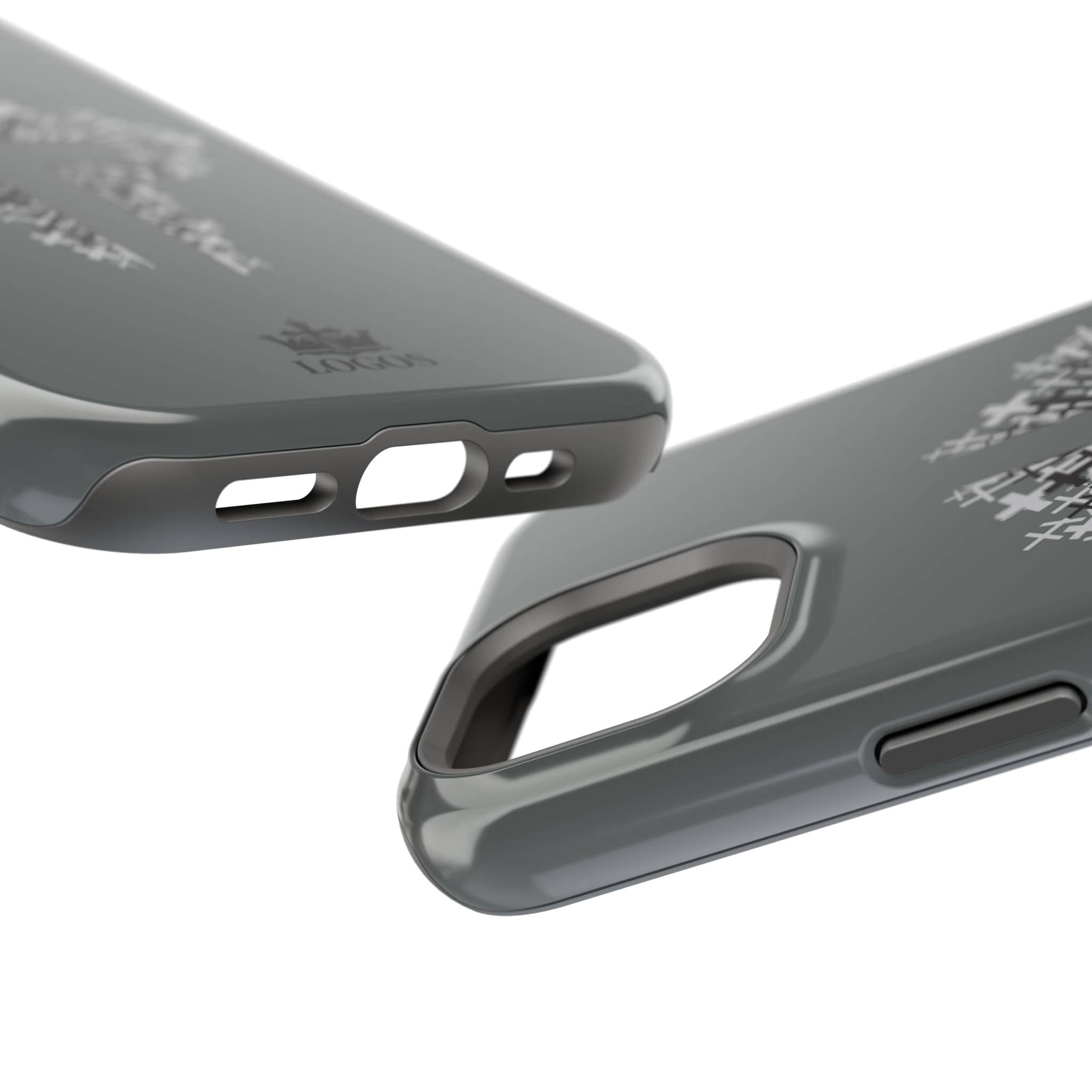 iPhone Case Magnetic Impact Resistant Cross Design Dark Grey