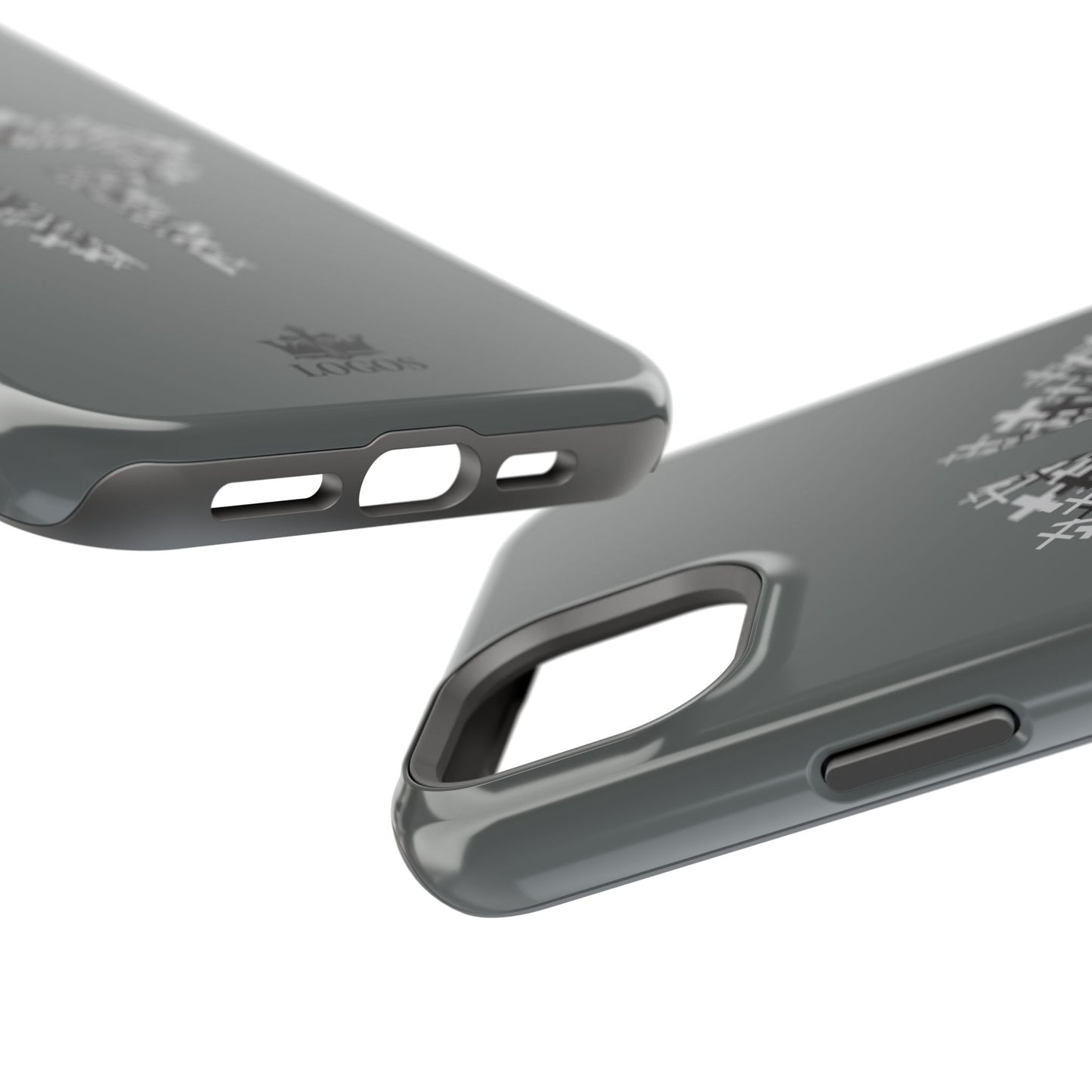 iPhone Case Magnetic Impact Resistant Cross Design Dark Grey