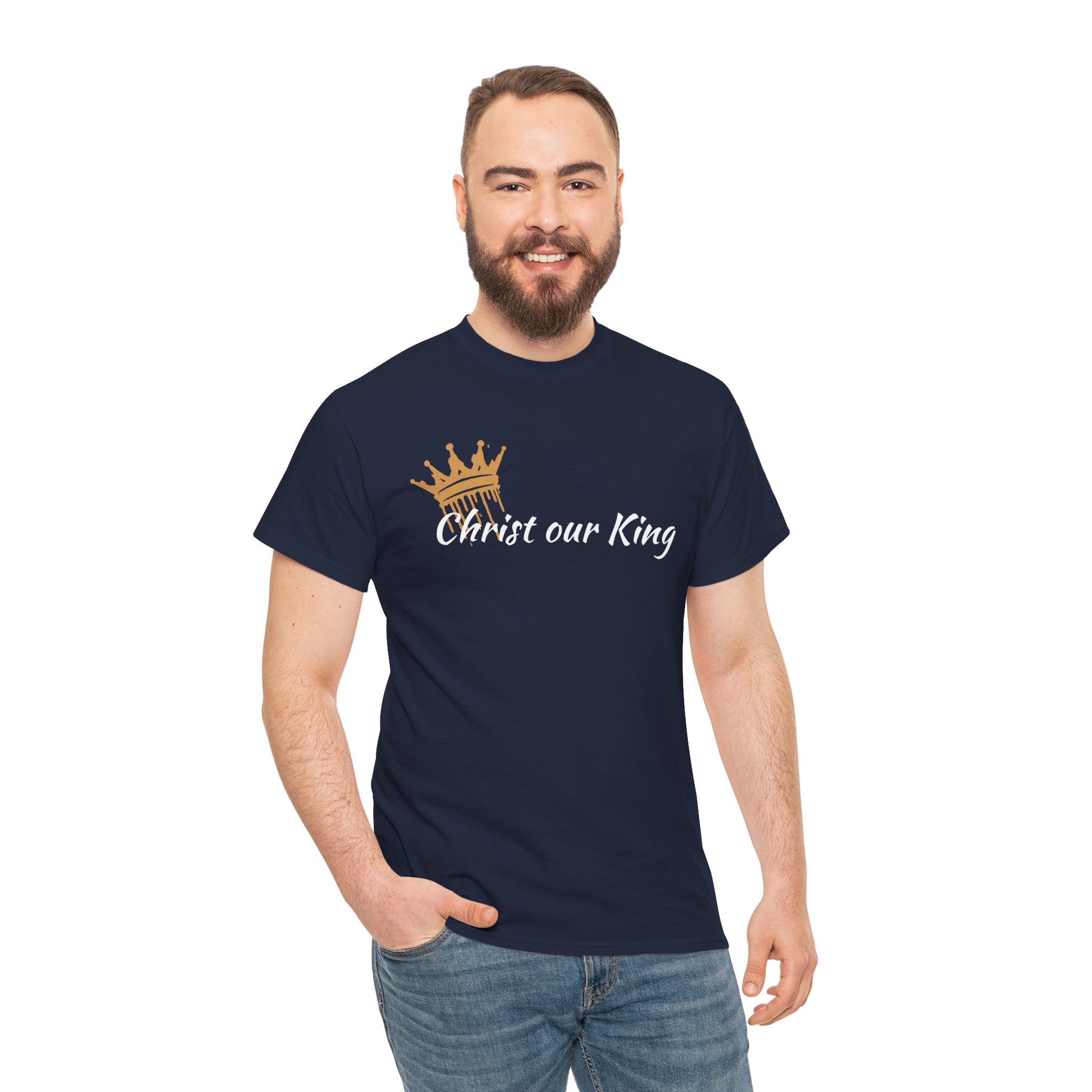 "Christ Our King" Matthew 28:18 Heavy Cotton Shirt