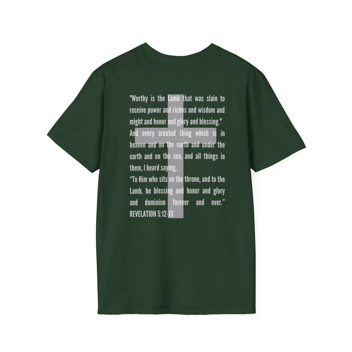 Lamb Of God - Christian Scripture T-Shirt - Revelation 5:12-13 & John 1:29