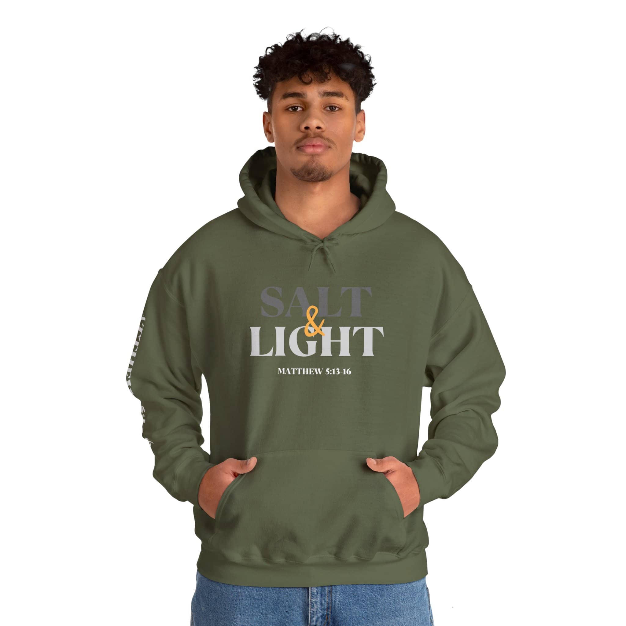 Salt And Light Hoodie-Dark Fabric Design