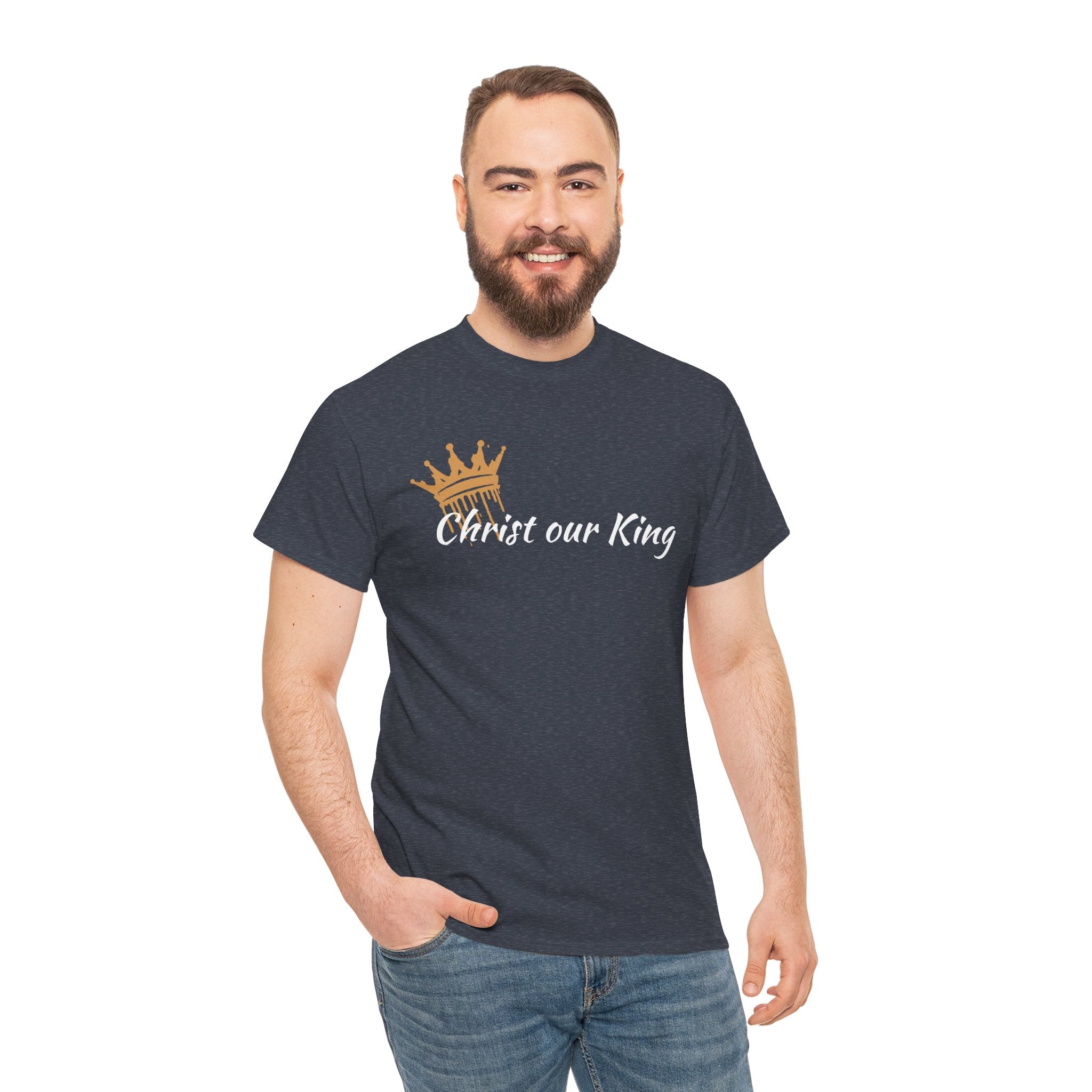 "Christ Our King" Matthew 28:18 Heavy Cotton Shirt