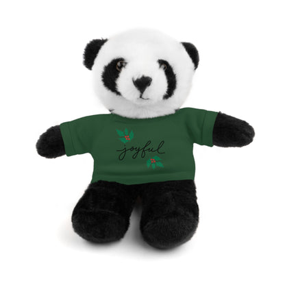 Plush Toy with "Joyful" Christmas Tee - Soft Cuddly Gift for Kids