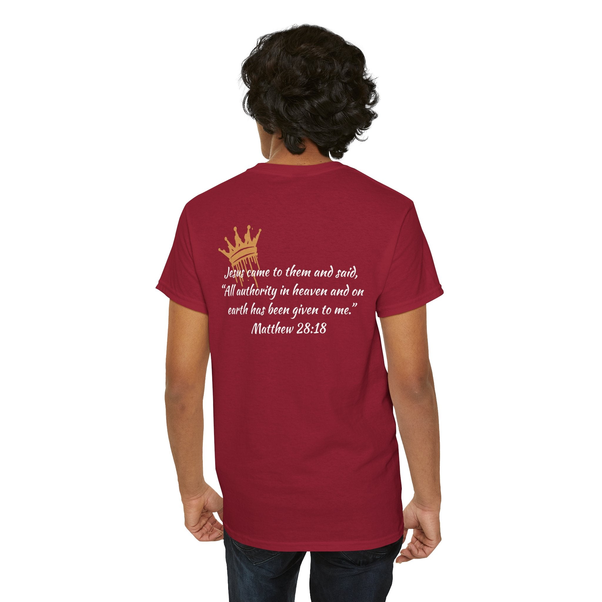 "Christ Our King" Matthew 28:18 Heavy Cotton Shirt