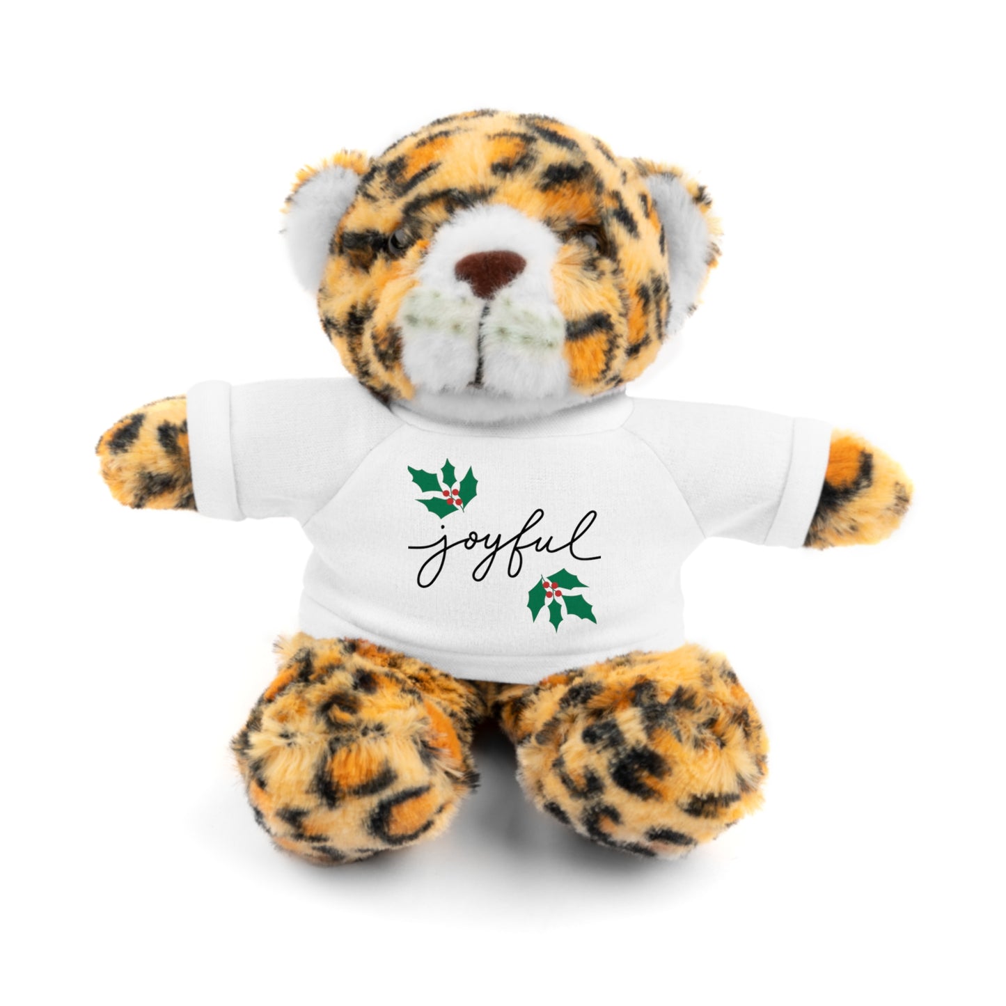 Plush Toy with "Joyful" Christmas Tee - Soft Cuddly Gift for Kids