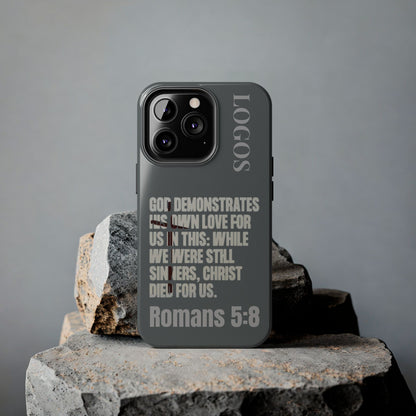 Romans 5:8 - Christian Phone Case - Gray