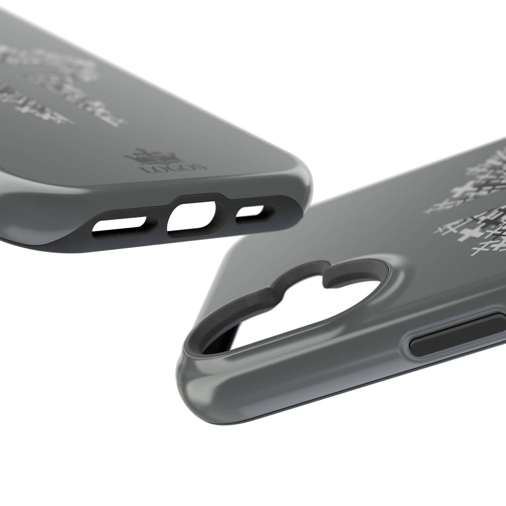 iPhone Case Magnetic Impact Resistant Cross Design Dark Grey