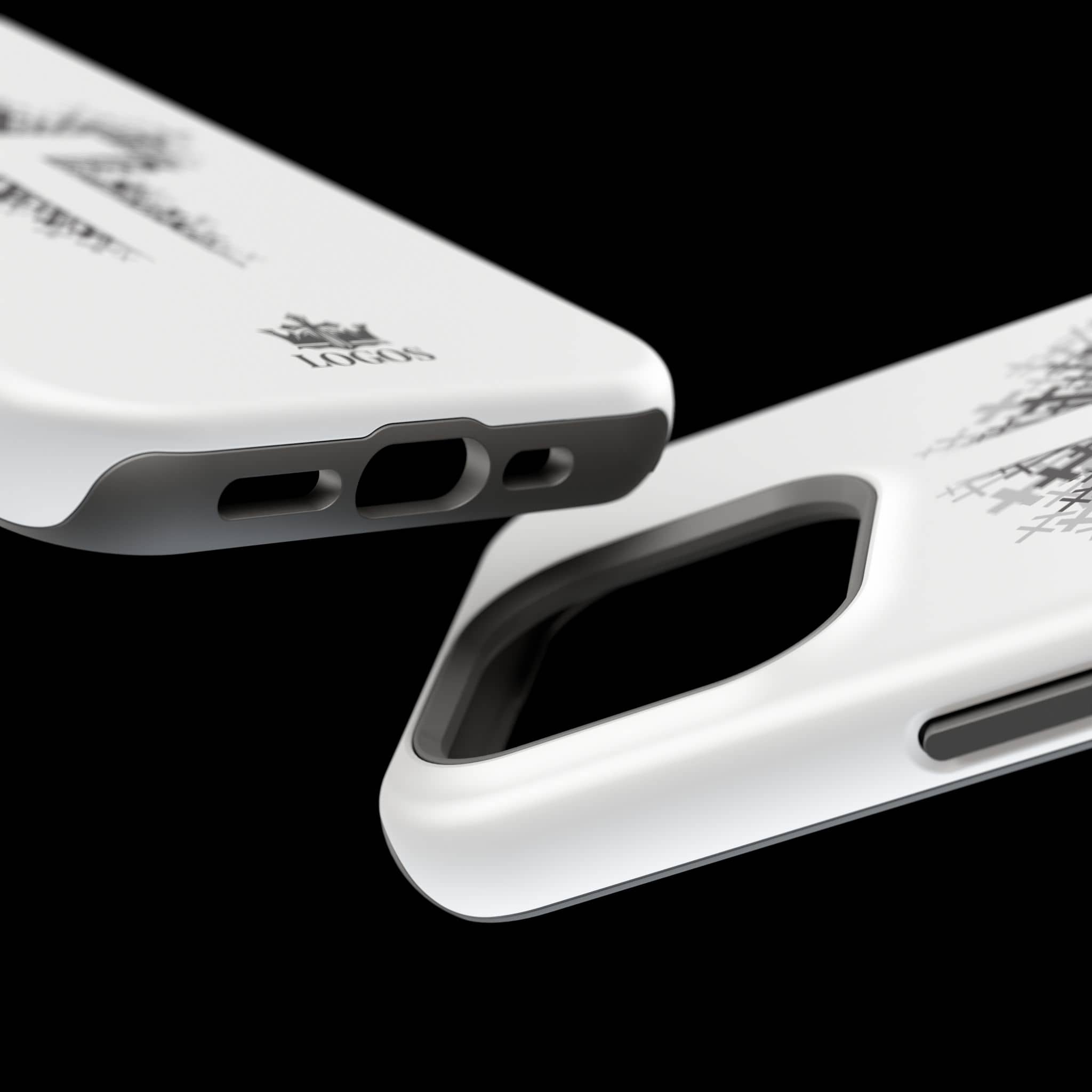 Cross Design Magnetic Impact Resistant Phone Case White
