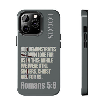 Romans 5:8 - Christian Phone Case - Gray