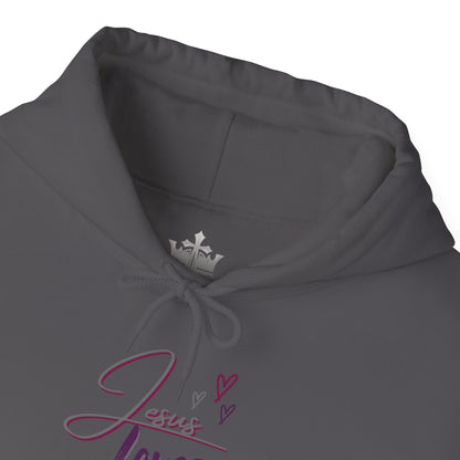 "Jesus Loves Me" (Dark Fabric Design) Women's Hoodie