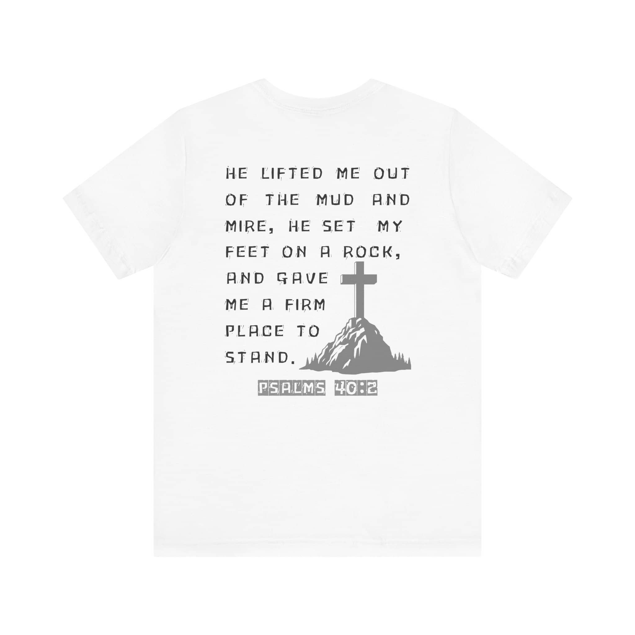 Rescued - Christian Graphic T-Shirt With Bible Verse Psalms 40:2