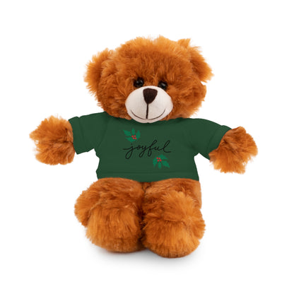 Plush Toy with "Joyful" Christmas Tee - Soft Cuddly Gift for Kids
