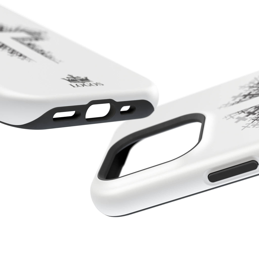 Cross Design Magnetic Impact Resistant Phone Case White
