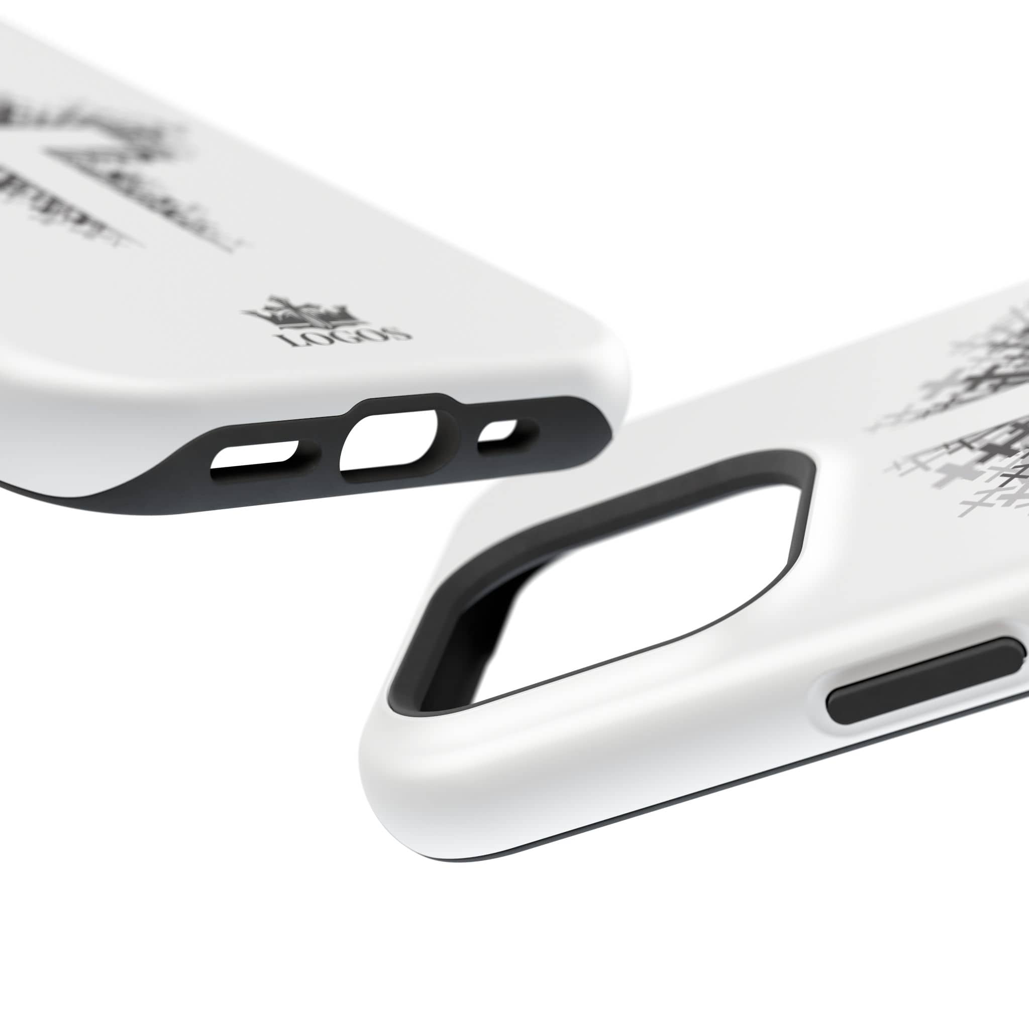 Cross Design Magnetic Impact Resistant Phone Case White
