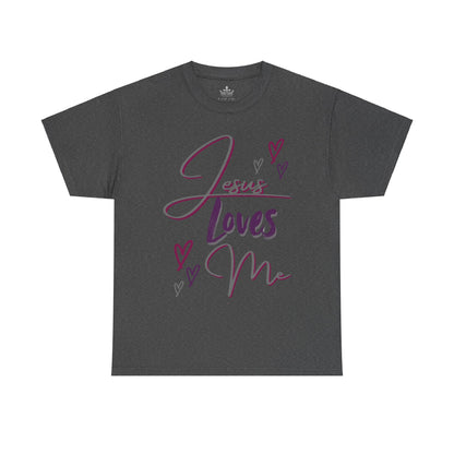 "Jesus Loves Me" (Dark Fabric Design) Women's Cotton Tee