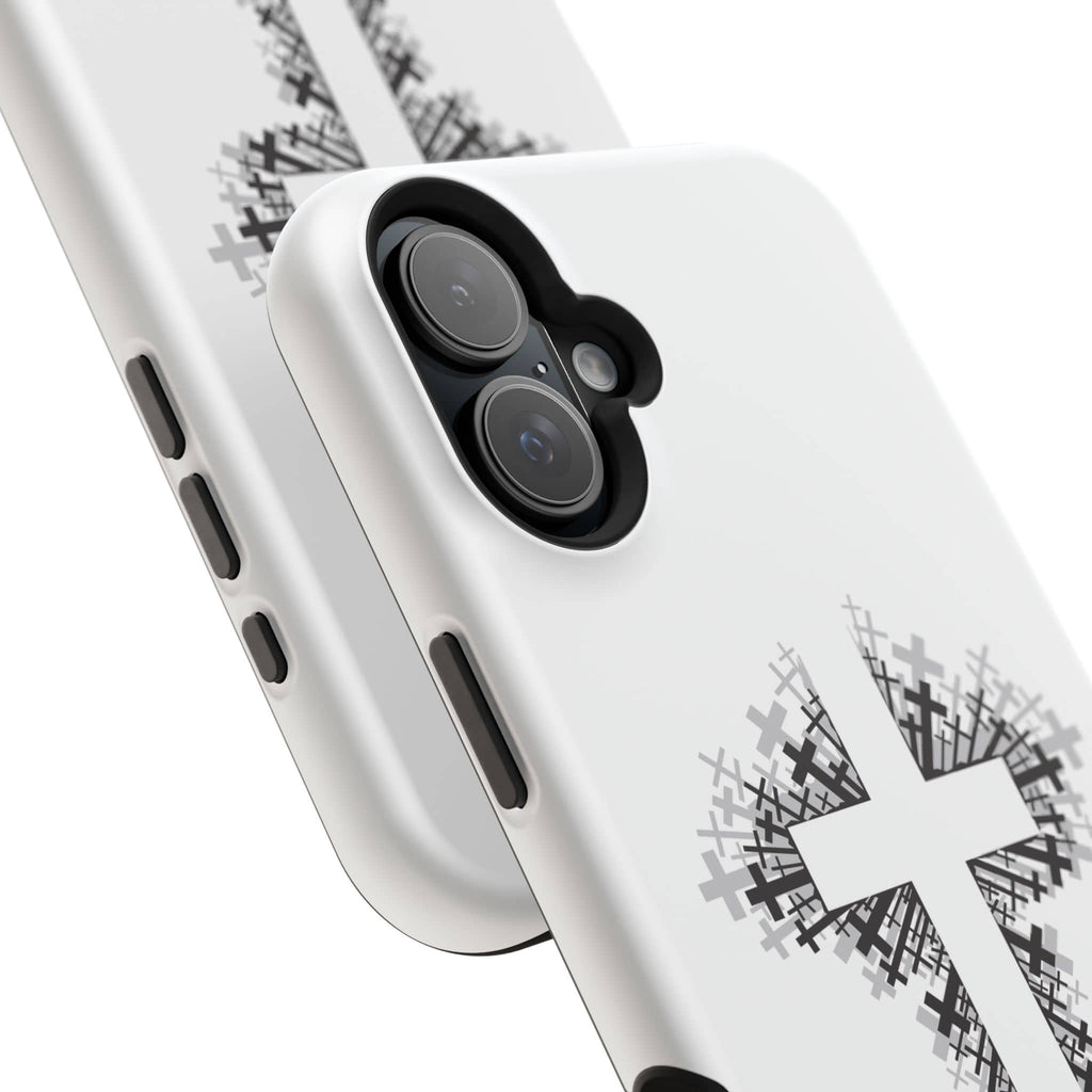 Cross Design Magnetic Impact Resistant Phone Case White