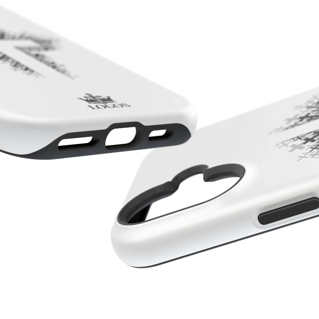 Cross Design Magnetic Impact Resistant Phone Case White