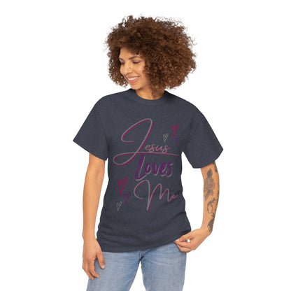 "Jesus Loves Me" (Dark Fabric Design) Women's Cotton Tee