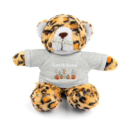 Christmas Plush Toy with "Let It Snow" Tee - Soft Cuddly Gift for Kids