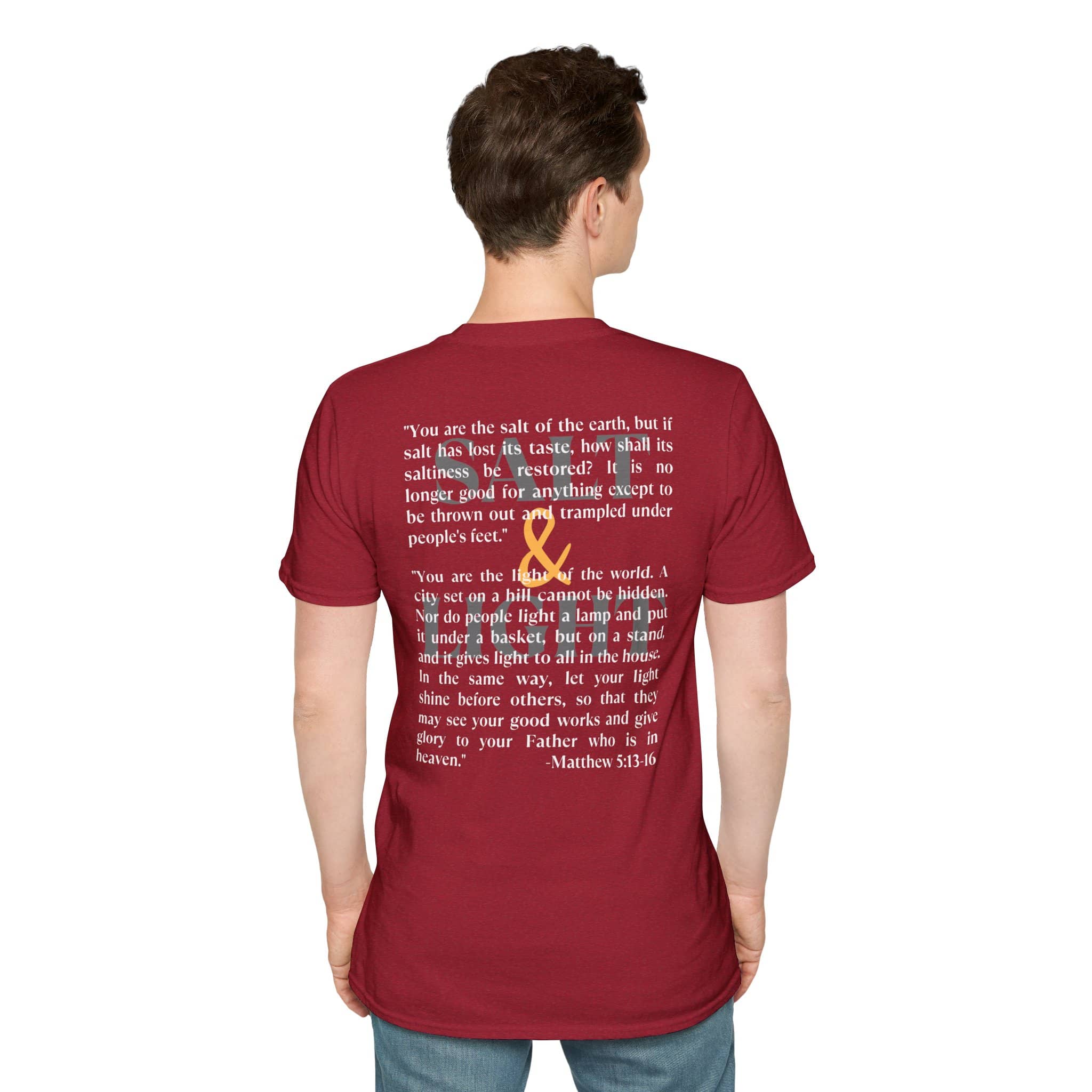 "Salt & Light" Lightweight Christian T-Shirt-Dark Fabric Design