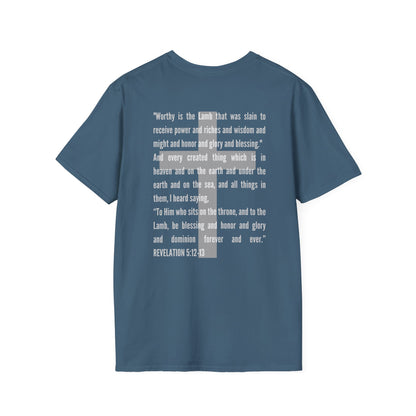 Lamb Of God - Christian Scripture T-Shirt - Revelation 5:12-13 & John 1:29