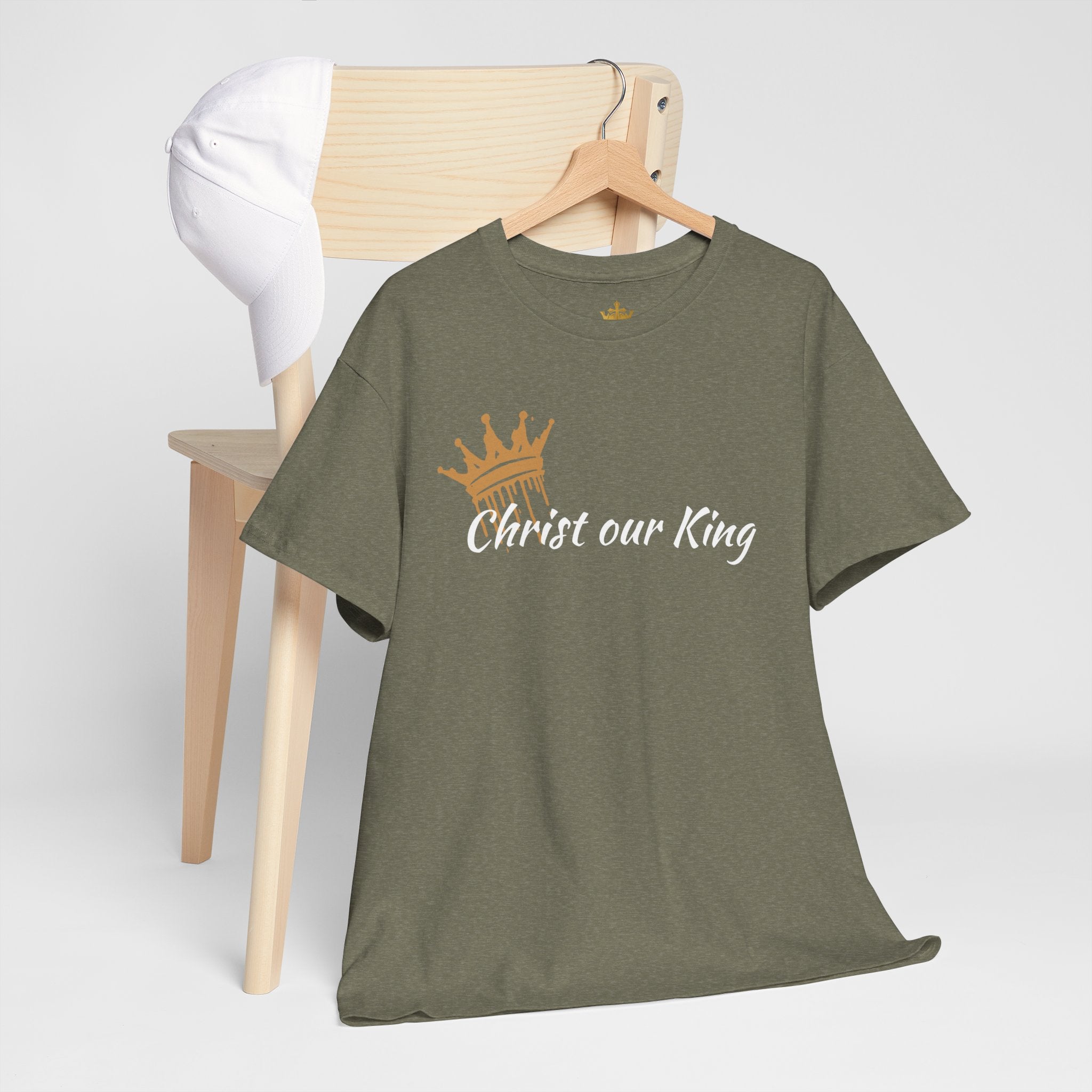"Christ Our King" Matthew 28:18 Heavy Cotton Shirt