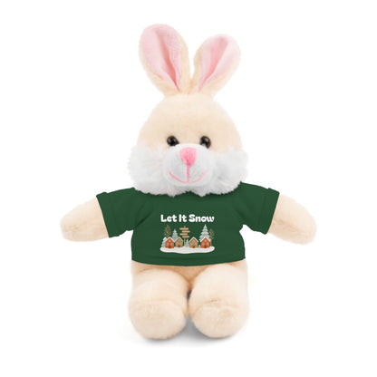 Christmas Plush Toy with "Let It Snow" Tee - Soft Cuddly Gift for Kids