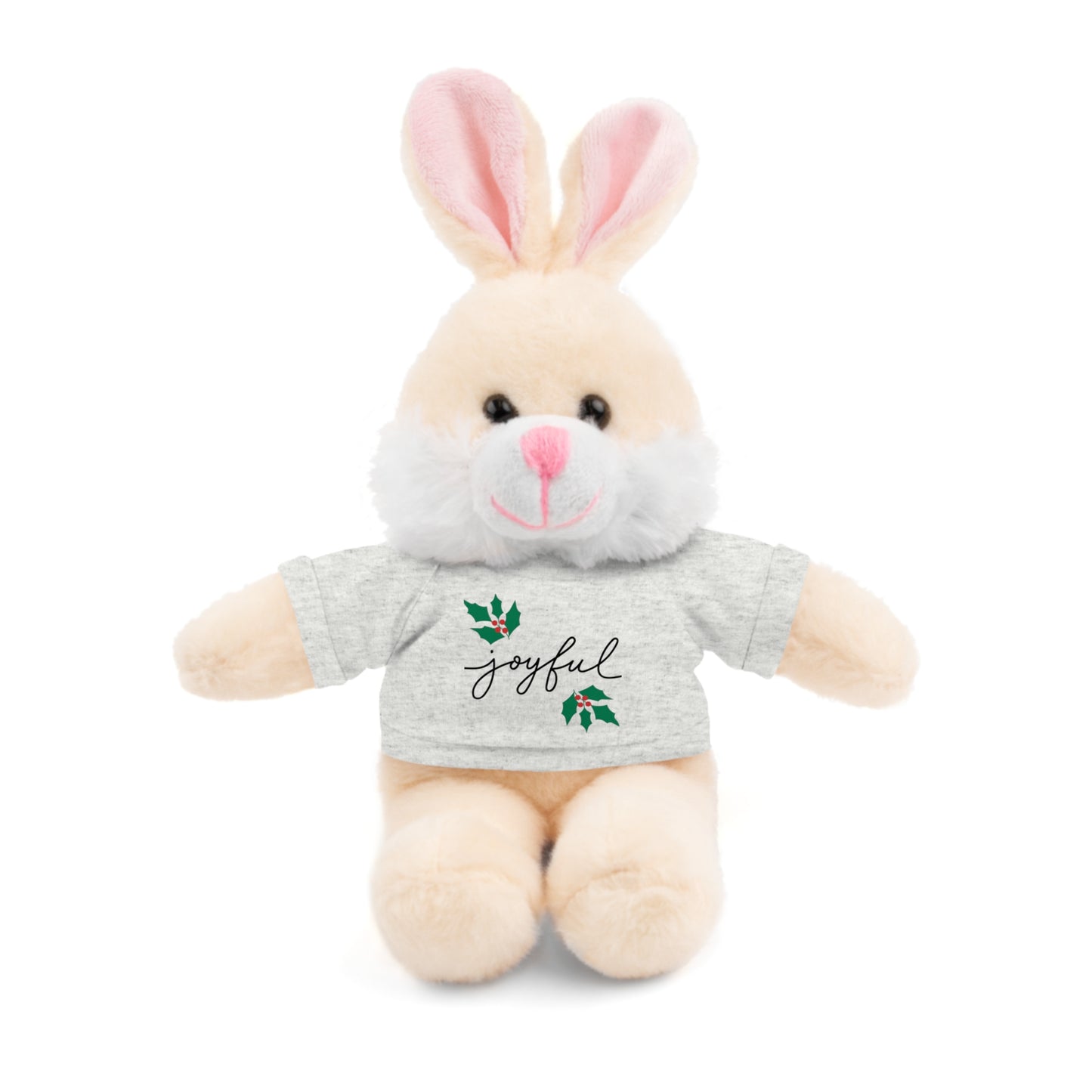 Plush Toy with "Joyful" Christmas Tee - Soft Cuddly Gift for Kids