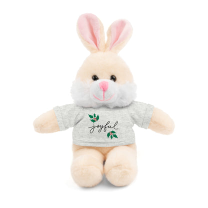 Plush Toy with "Joyful" Christmas Tee - Soft Cuddly Gift for Kids