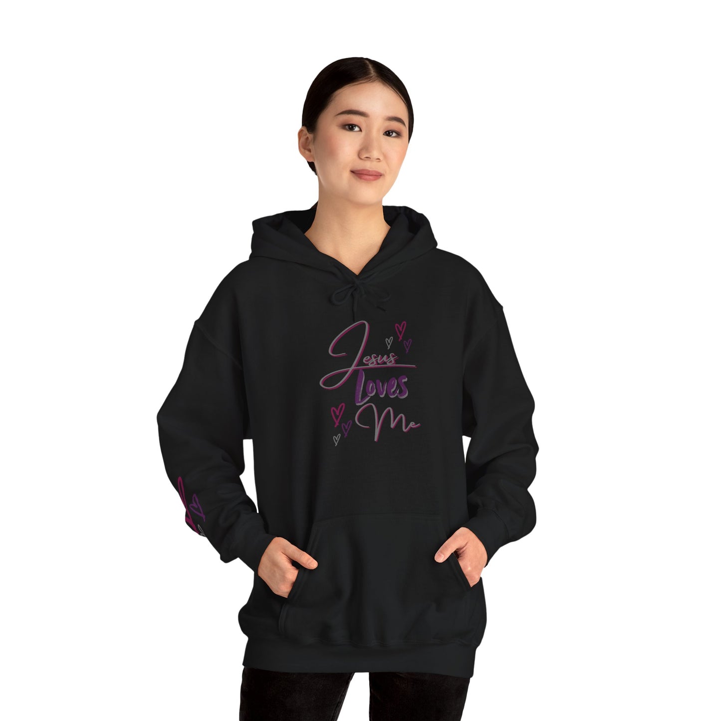 "Jesus Loves Me" (Dark Fabric Design) Women's Hoodie