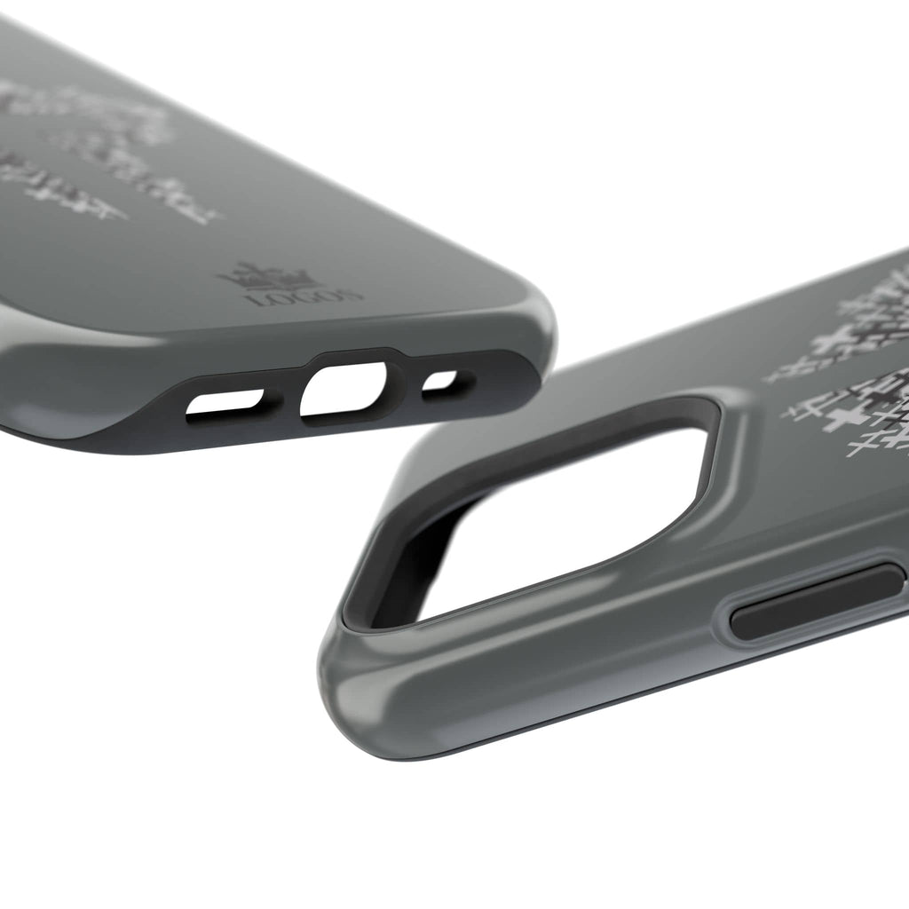 iPhone Case Magnetic Impact Resistant Cross Design Dark Grey
