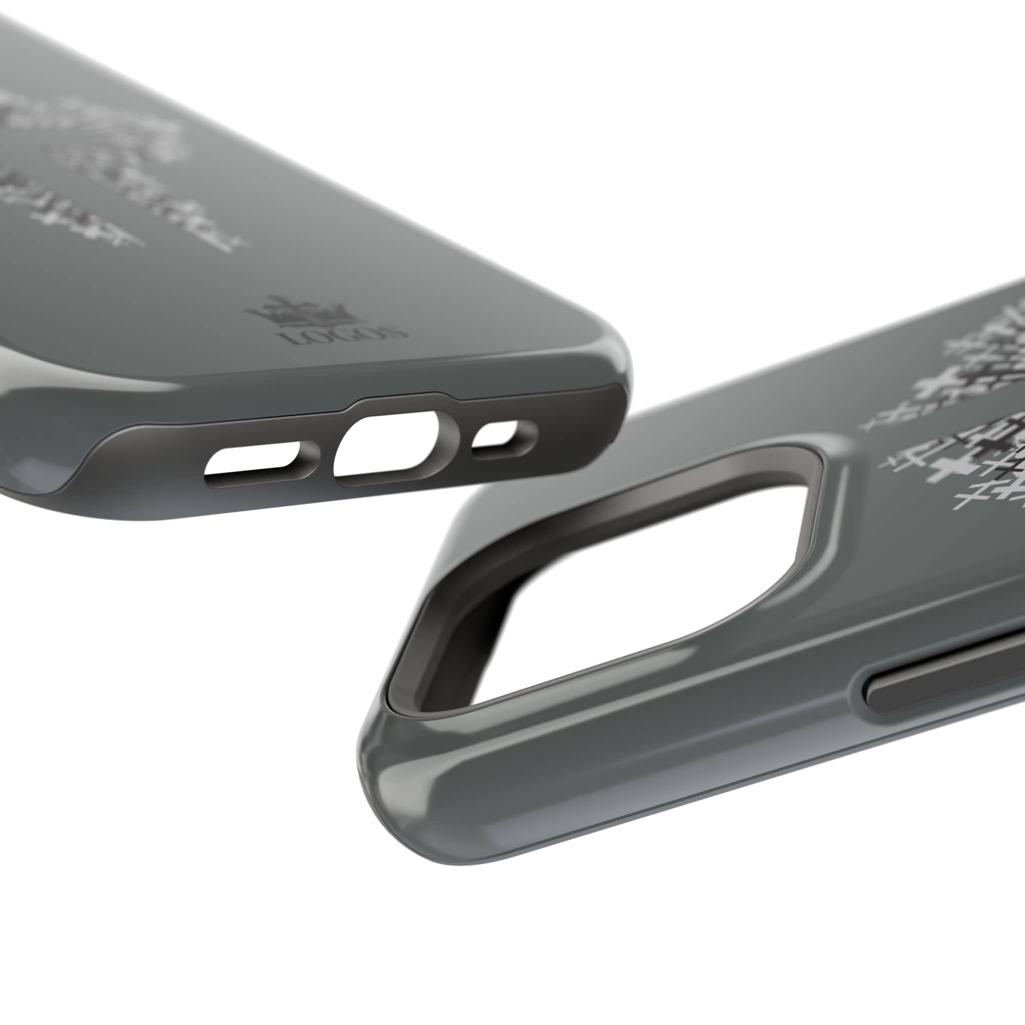 iPhone Case Magnetic Impact Resistant Cross Design Dark Grey