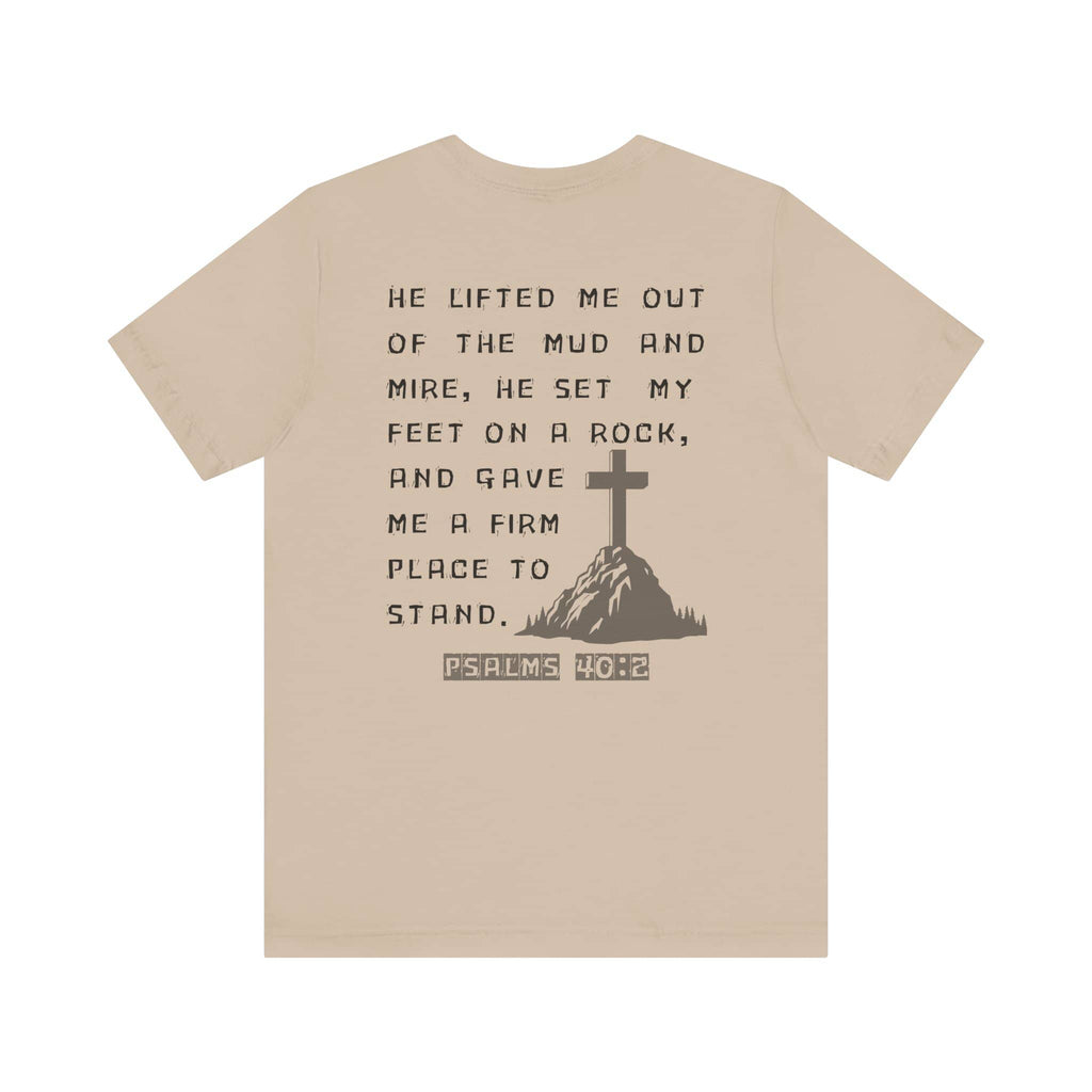 Rescued - Christian Graphic T-Shirt With Bible Verse Psalms 40:2