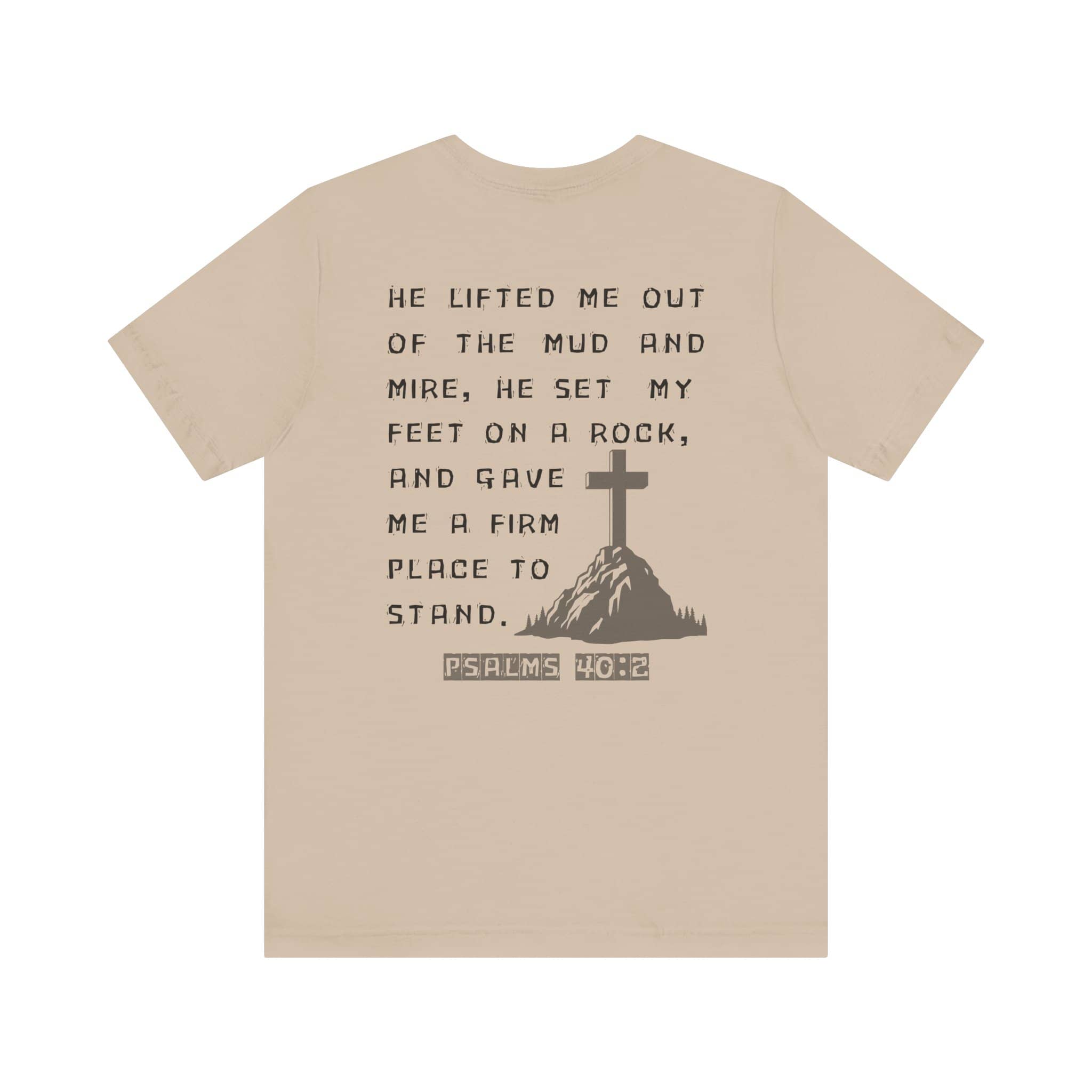 Rescued - Christian Graphic T-Shirt With Bible Verse Psalms 40:2