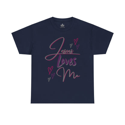 "Jesus Loves Me" (Dark Fabric Design) Women's Cotton Tee