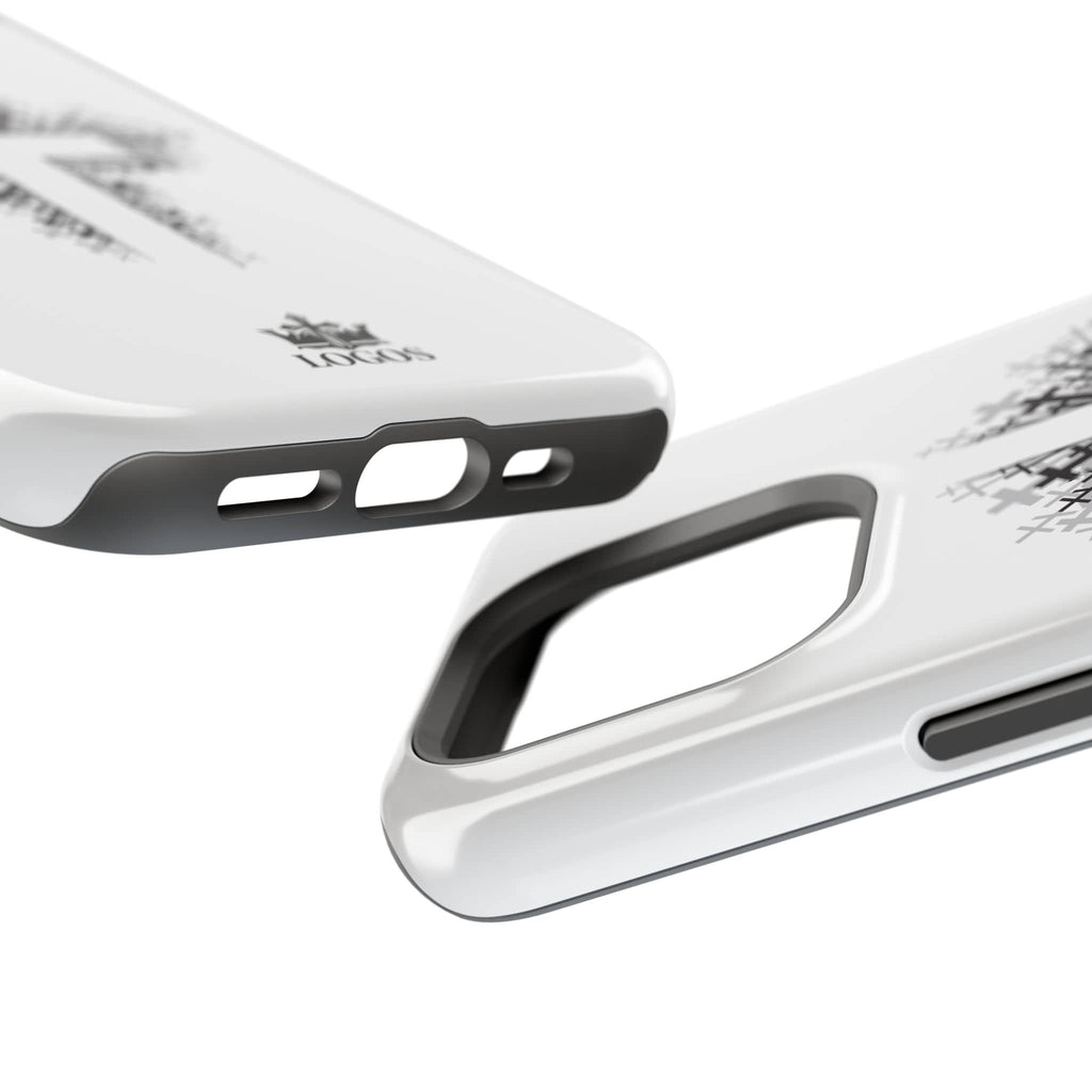 Cross Design Magnetic Impact Resistant Phone Case White