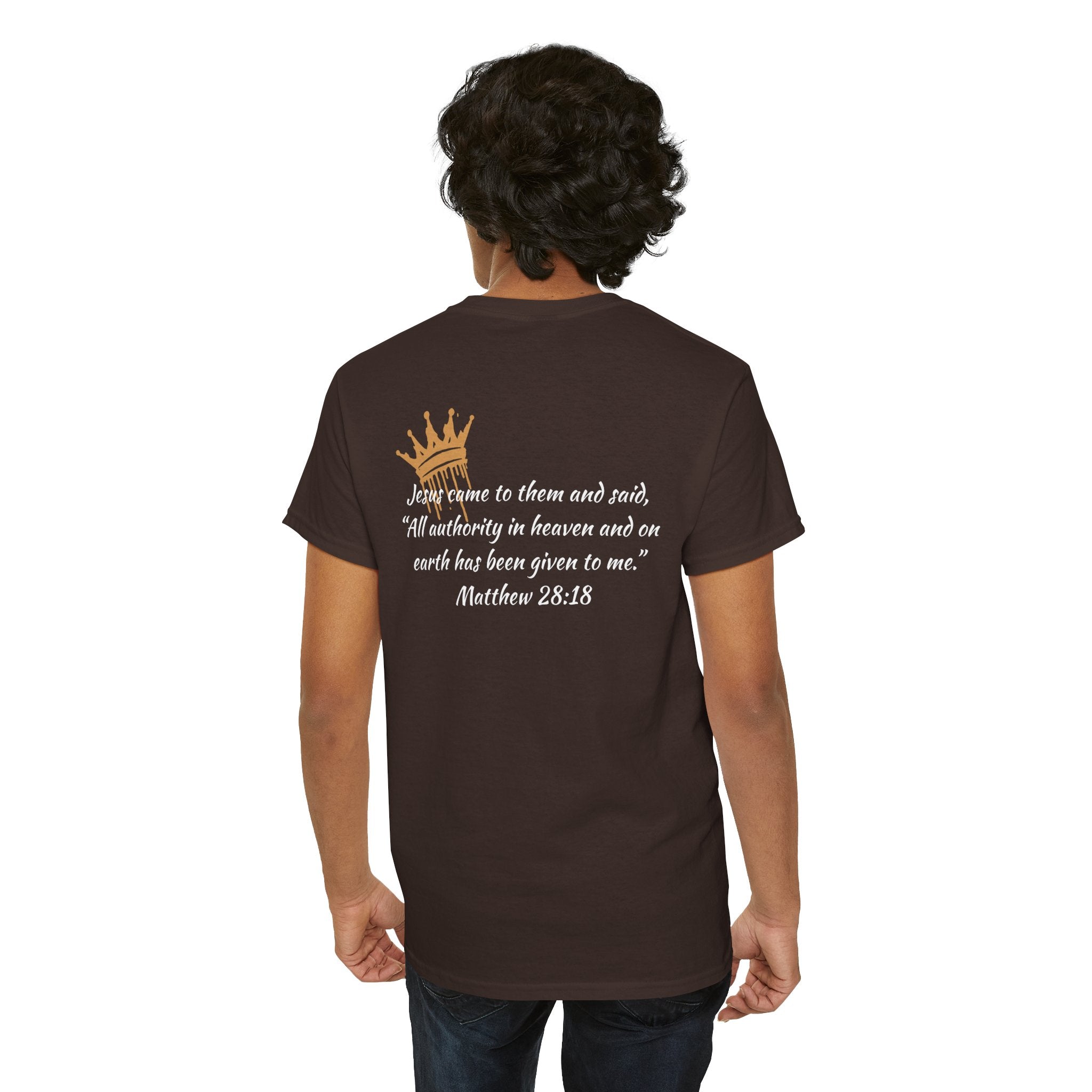 "Christ Our King" Matthew 28:18 Heavy Cotton Shirt
