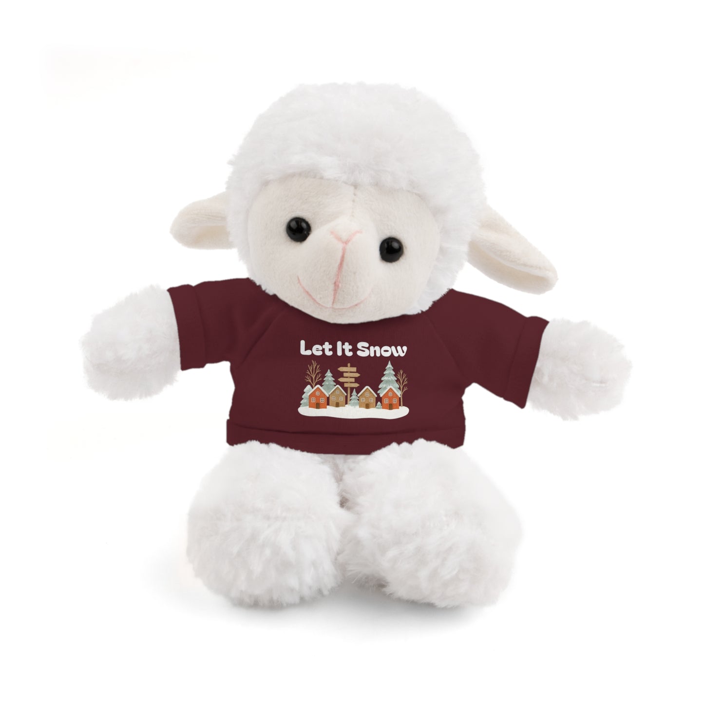 Christmas Plush Toy with "Let It Snow" Tee - Soft Cuddly Gift for Kids