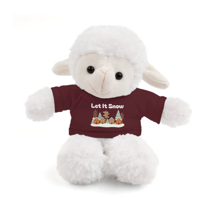 Christmas Plush Toy with "Let It Snow" Tee - Soft Cuddly Gift for Kids