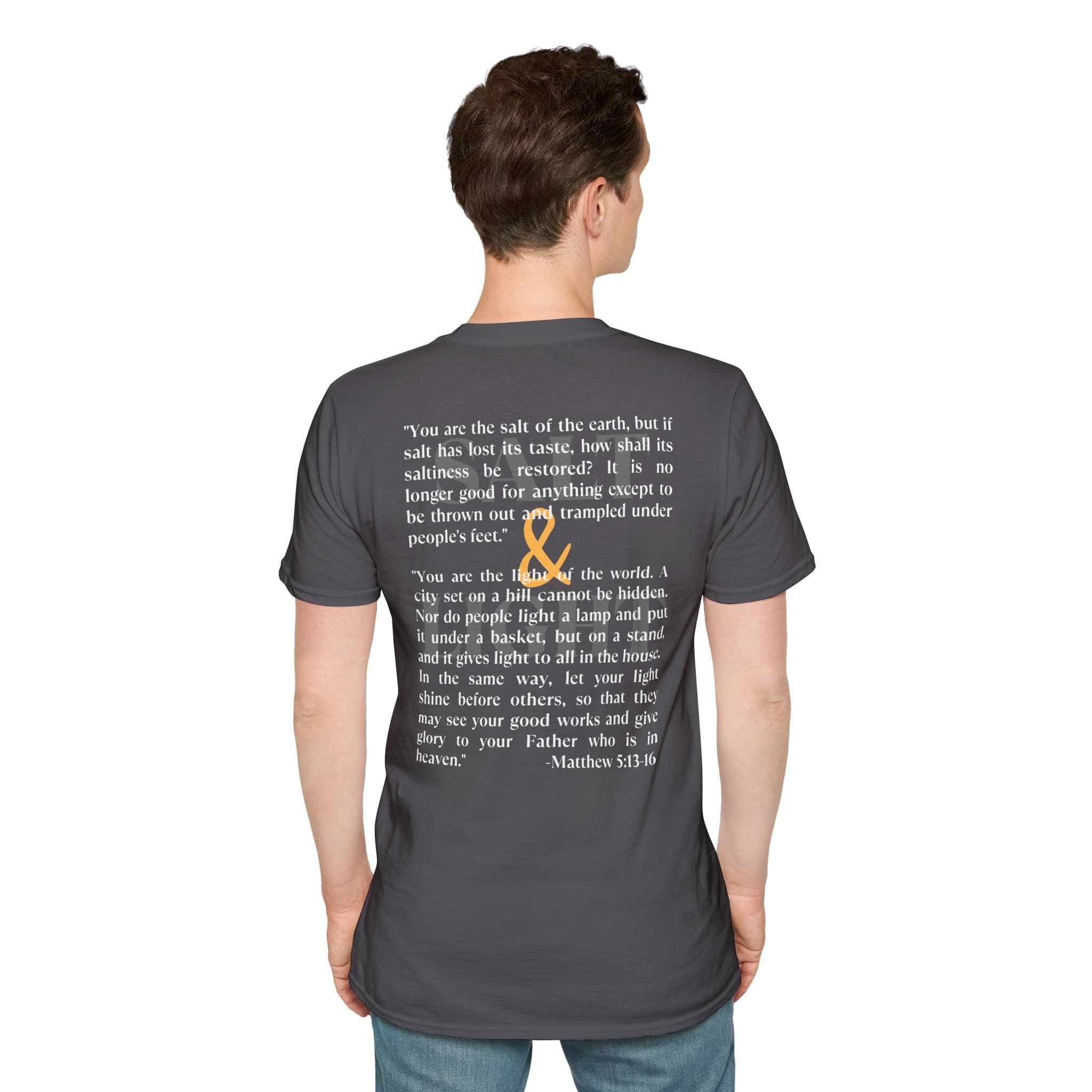 "Salt & Light" Lightweight Christian T-Shirt-Dark Fabric Design