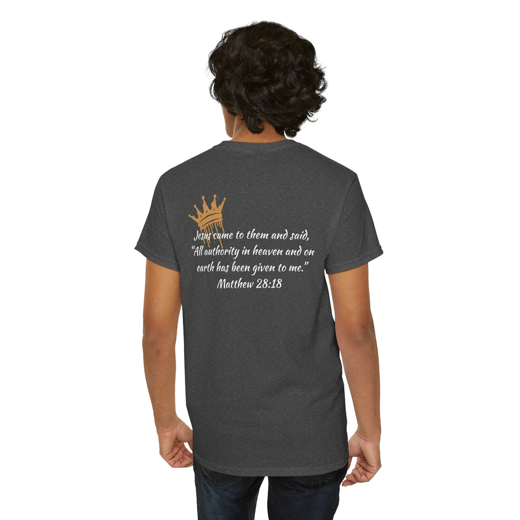 "Christ Our King" Matthew 28:18 Heavy Cotton Shirt