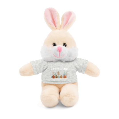Christmas Plush Toy with "Let It Snow" Tee - Soft Cuddly Gift for Kids