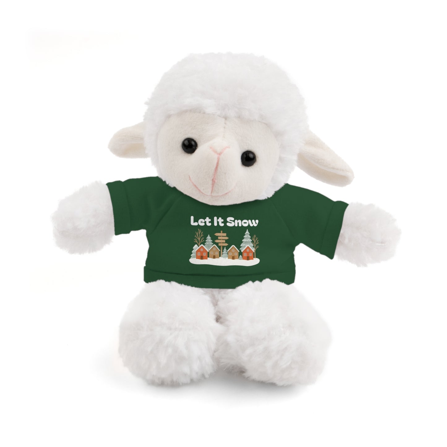 Christmas Plush Toy with "Let It Snow" Tee - Soft Cuddly Gift for Kids