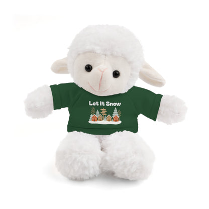 Christmas Plush Toy with "Let It Snow" Tee - Soft Cuddly Gift for Kids