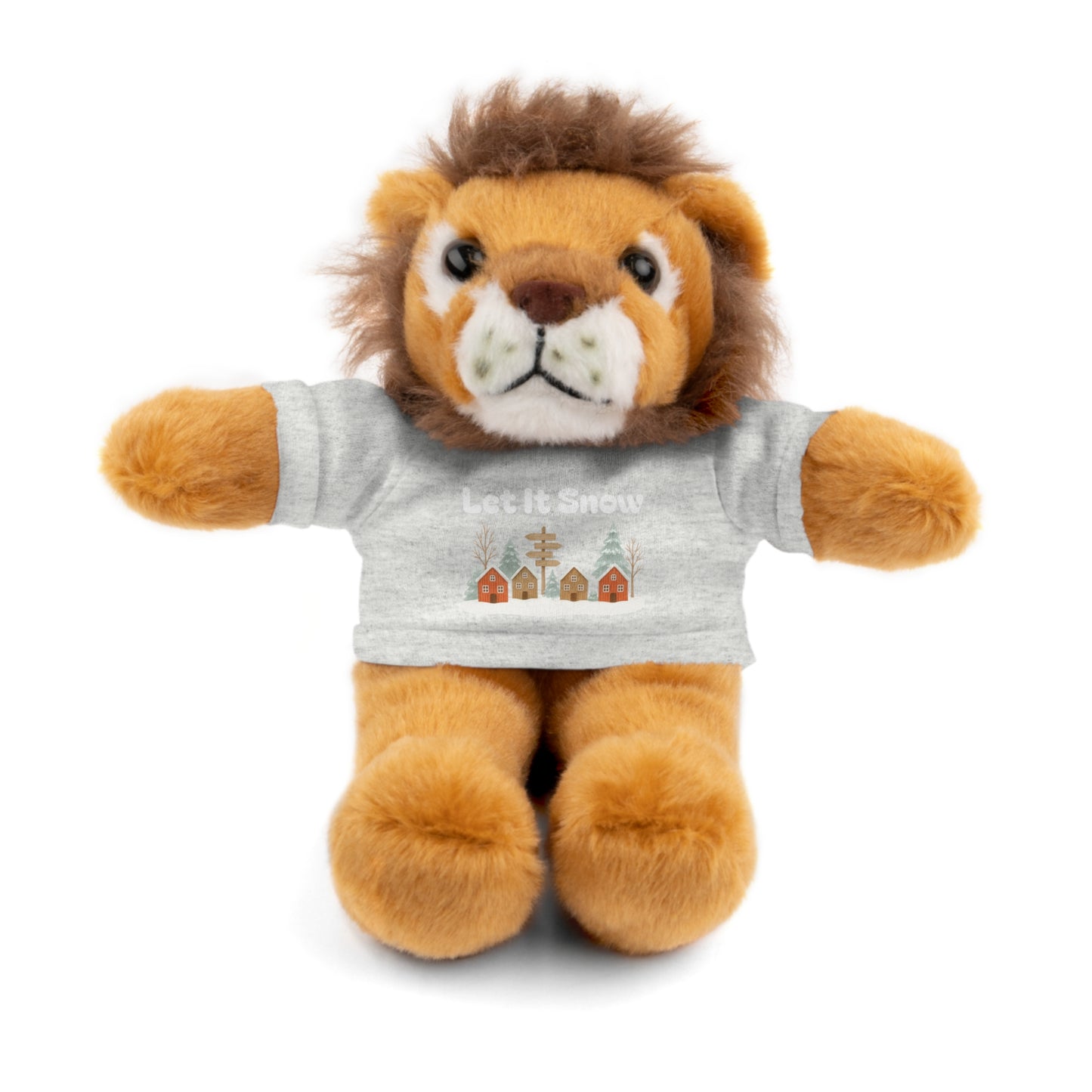 Christmas Plush Toy with "Let It Snow" Tee - Soft Cuddly Gift for Kids