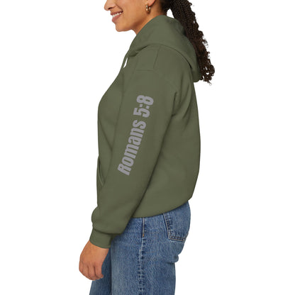 Romans 5:8 Christian Scripture Hoodie