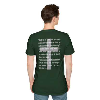 Lamb Of God - Christian Scripture T-Shirt - Revelation 5:12-13 & John 1:29