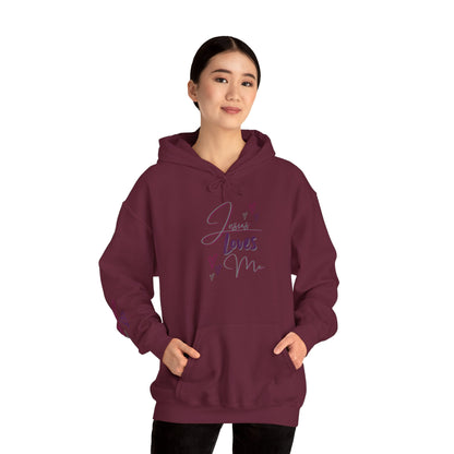 "Jesus Loves Me" (Dark Fabric Design) Women's Hoodie