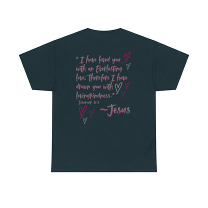 "Jesus Loves Me" (Dark Fabric Design) Women's Cotton Tee